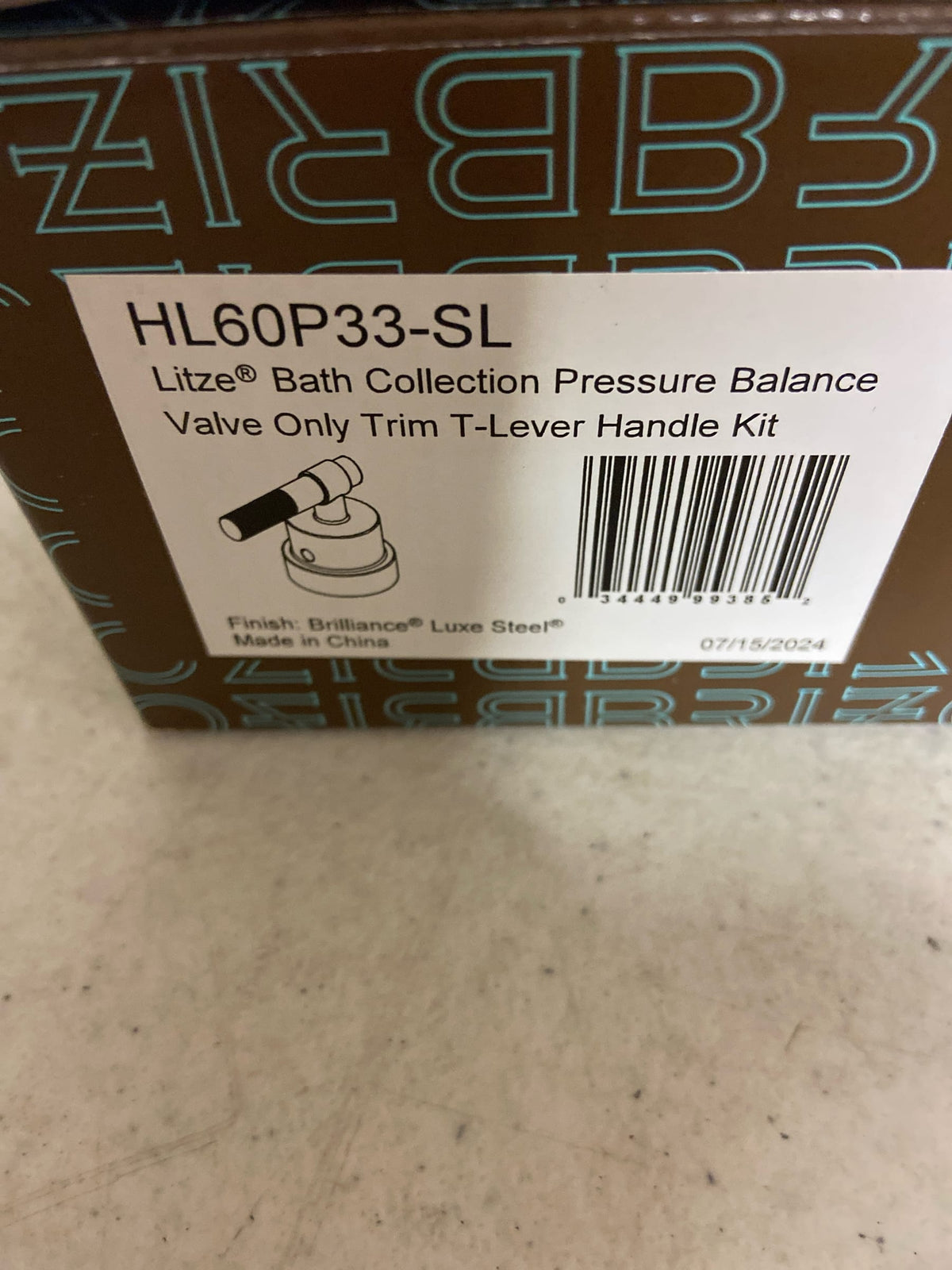 Brizo HL60P33-SL Litze Pressure Balance Valve Trim T-Lever Handle - Luxe Steel