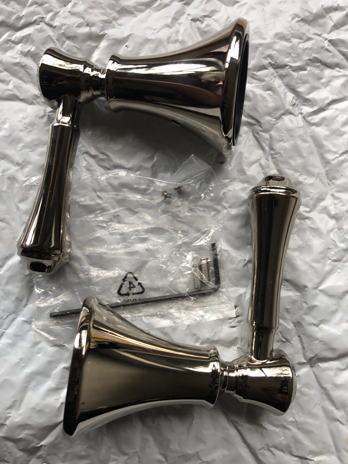 Delta Pair of Cassidy Metal Lever Handles for Roman Tub Faucet in Polished Nickel