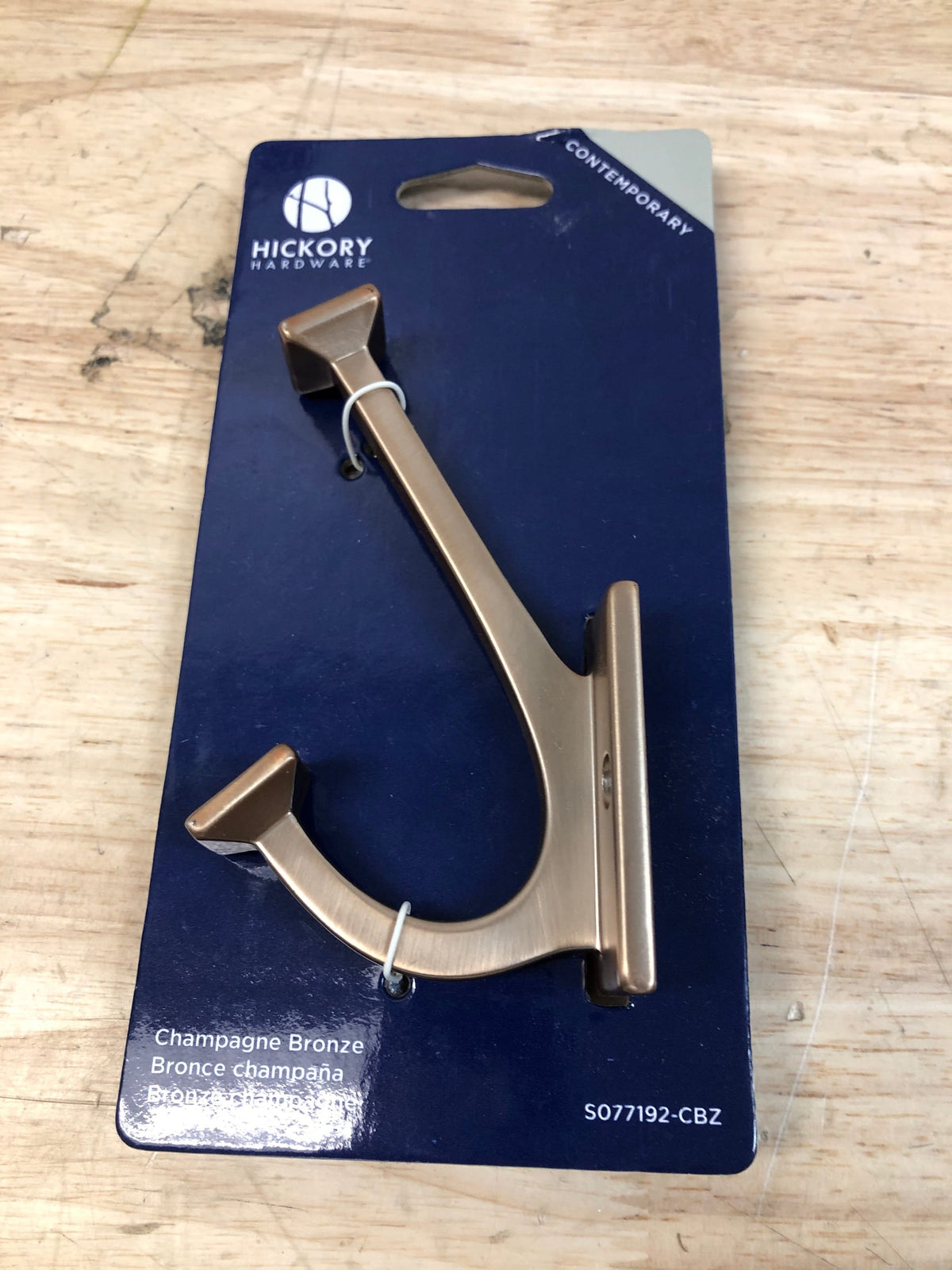 Hickory Hardware S077192-CBZ Skylight 1-1/2" Wide Contemporary Bathroom Towel Robe Wall Hook - Champagne Bronze