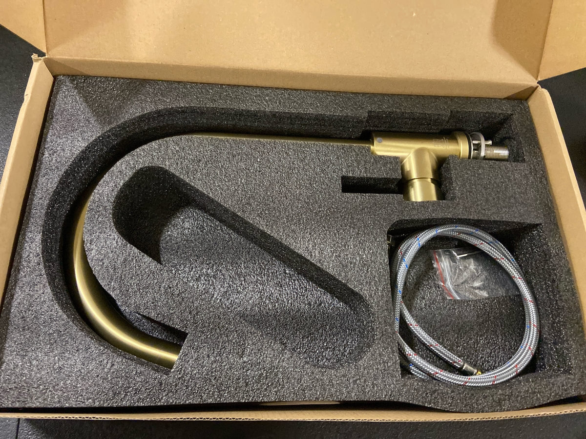 Elegant Lighting FAK-307BGD Finn 1.8 GPM Single Hole Kitchen Faucet - Brushed Gold