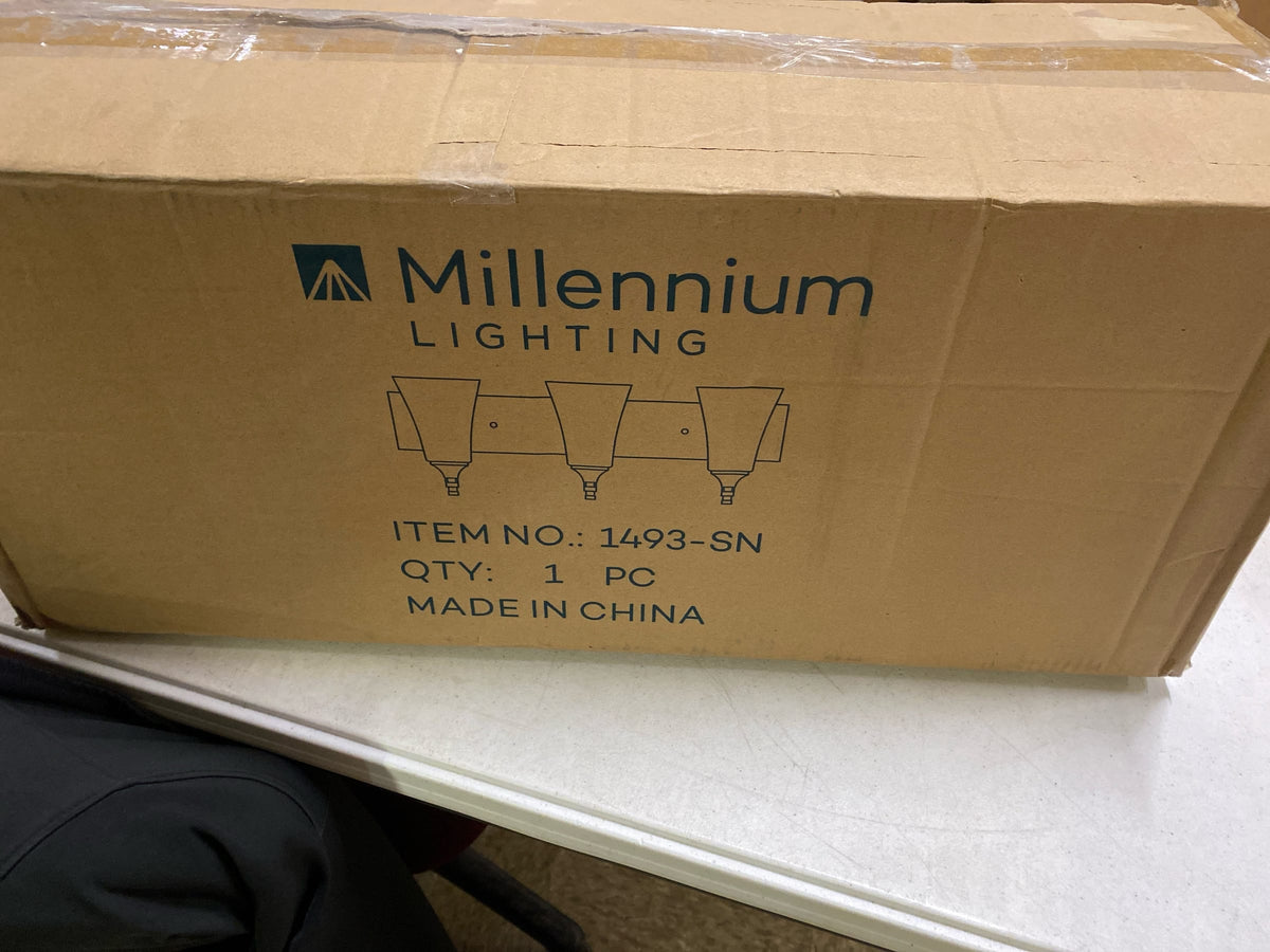 Millennium Lighting 1493-SN Natalie 3 Light 24" Wide Bathroom Vanity Light - Satin Nickel