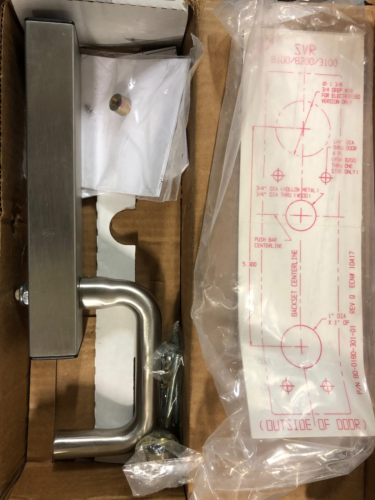 ASSA ABLOY 105108 3080-02-0-9U-00-32D Adams Rite Standard Trim, Round Handle, No Handing, Without Hole