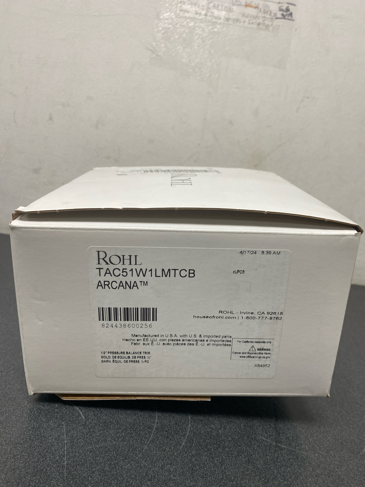 Rohl TAC51W1LM Arcana Pressure Balanced Valve Trim Only with Single Lever Handle - Less Rough In - Tuscan Brass