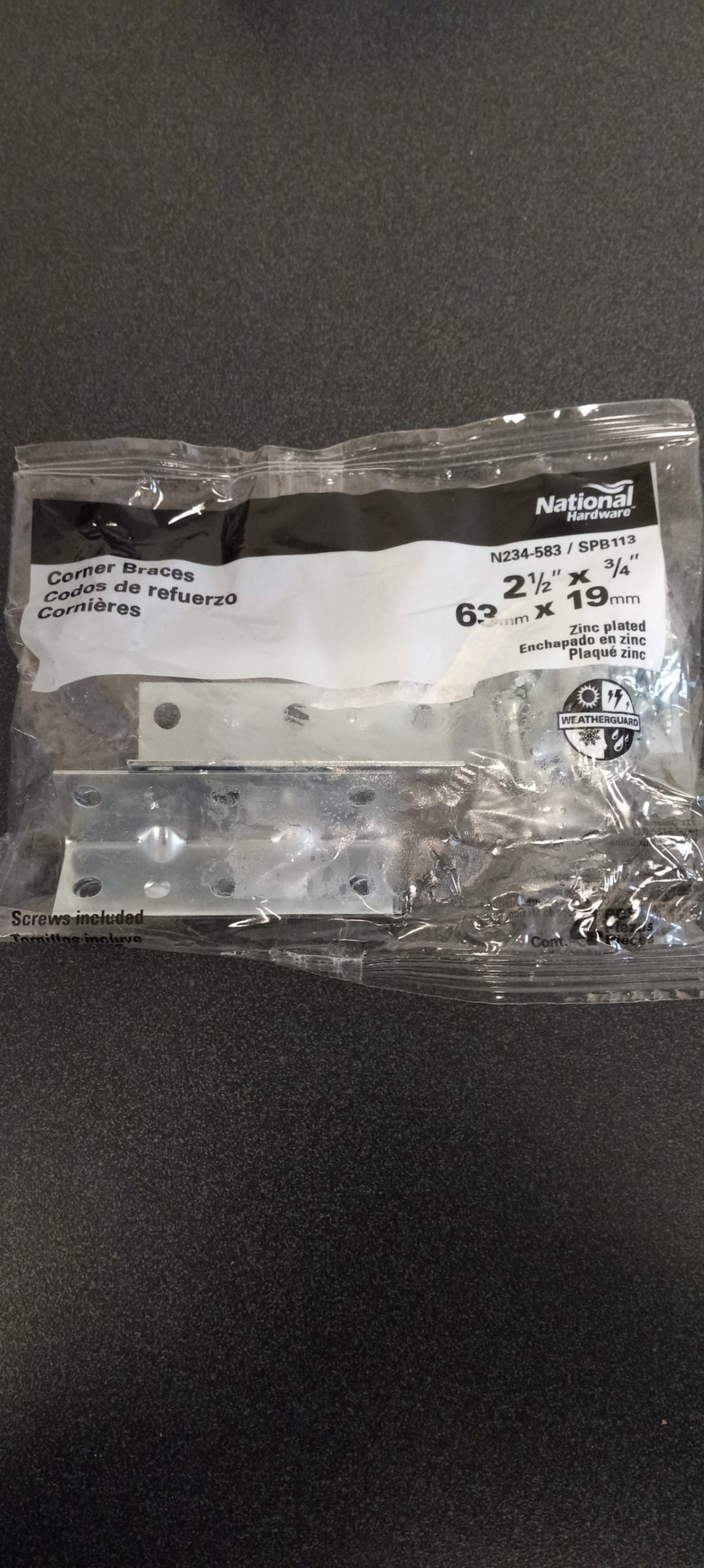 National Hardware N234-583 SPB113 Corner Braces in Zinc plated, 4 pack