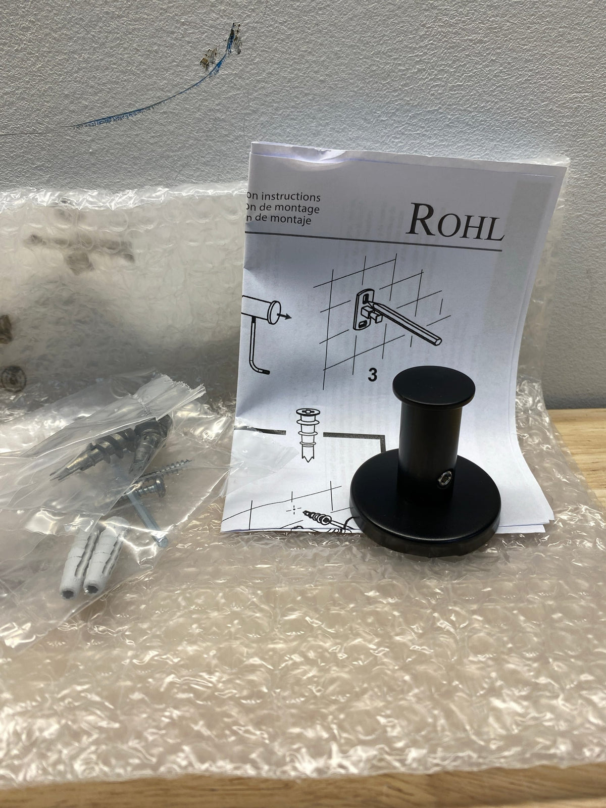 Rohl LO7MB Lombardia Single Robe Hook - Matte Black