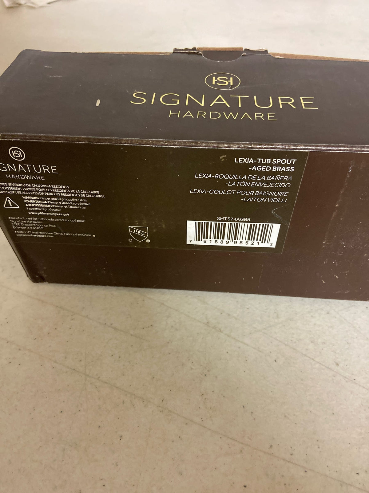 Signature Hardware SHTS74AGBR Lexia 6-7/8" Tub Spout - Aged Brass