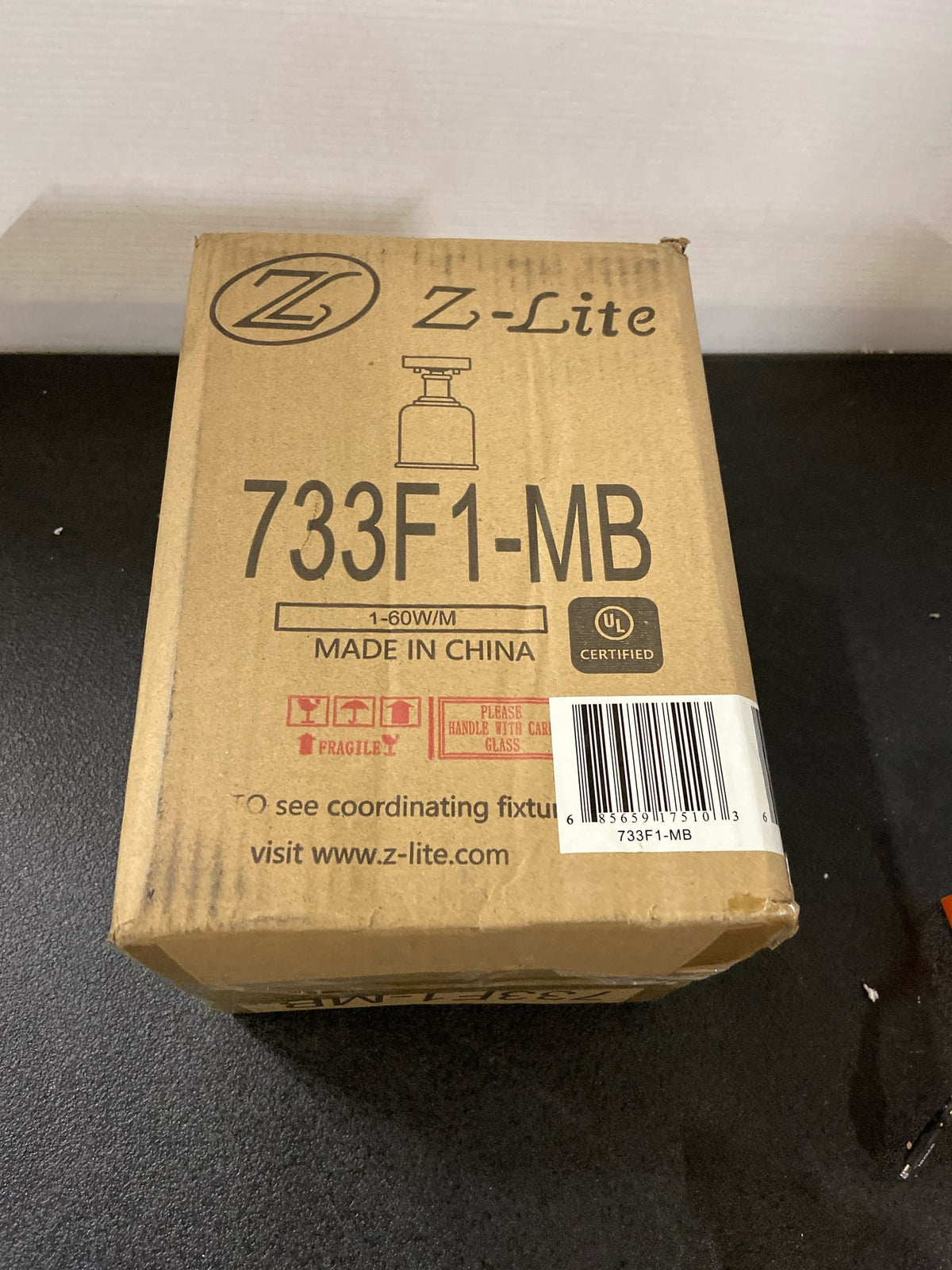 Z-Lite 733F1-MB Bryant 6" Wide Semi-Flush Ceiling Fixture - Matte Black