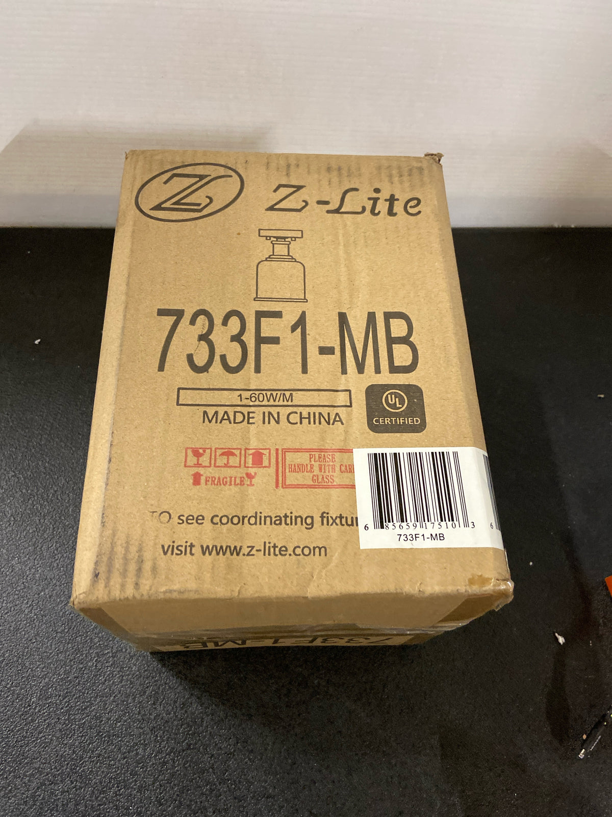 Z-Lite 733F1-MB Bryant 6" Wide Semi-Flush Ceiling Fixture - Matte Black
