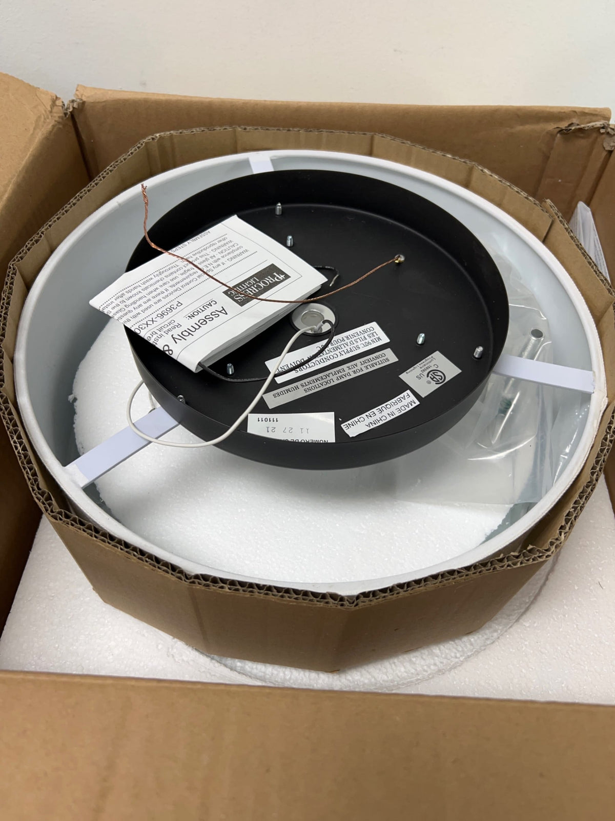 Progress Lighting P350135-143-30 Inspire Single Light 13" Wide Integrated LED Flush Mount Drum Ceiling Fixture - Graphite