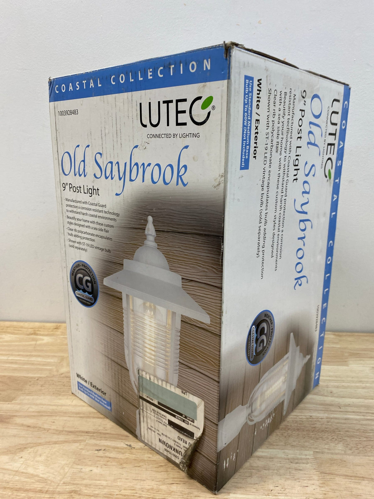 Lutec 7140403331 Coastal Old Saybrook 1-Light Outdoor White Post Light