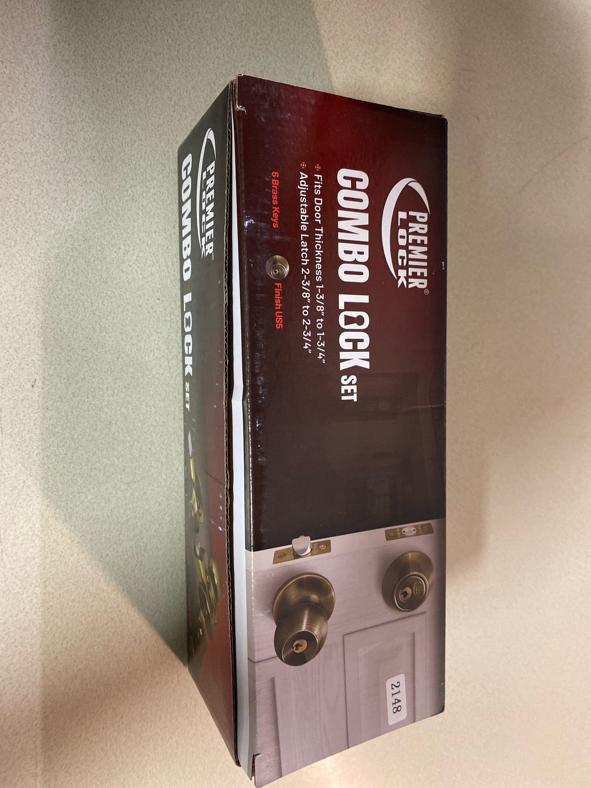 Premier Lock ED04-6 Entry Door Knob Deadbolt Combo Lock Set with 6-Keys, Antique Brass, 6-Pack