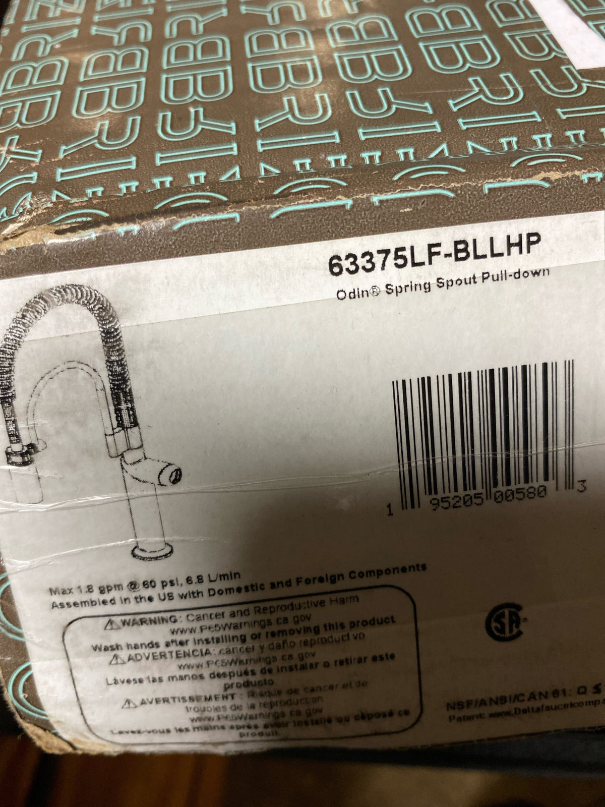 Brizo 63375LF-BLLHP Odin 1.8 GPM Semi-Professional Kitchen Faucet with Two-function Wand - Less Handle - Matte Black