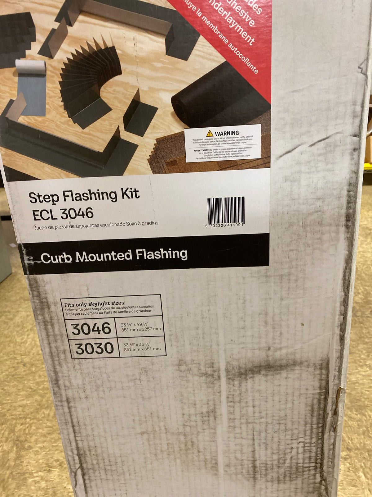 Velux ECL 3046 0000C 3030, 3046 Low-Profile Flashing with Adhesive Underlayment for Curb Mount Skylight