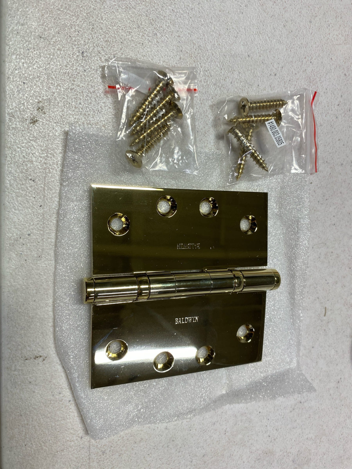 Baldwin 1041003I 4" x 4" Solid Brass Square Corner Ball Bearing Mortise Hinge - Single Hinge - Polished Brass