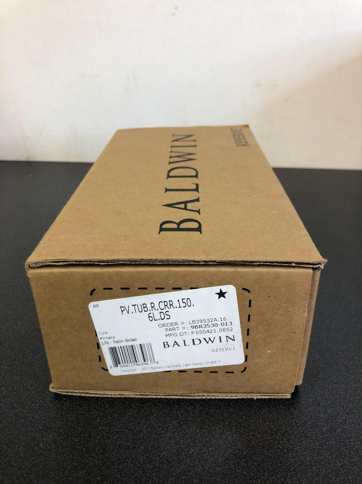 Baldwin FDSQUCRR112 Square Non-Turning Two-Sided Through-Door Dummy Door Lever Set from the Reserve Collection - Venetian Bronze