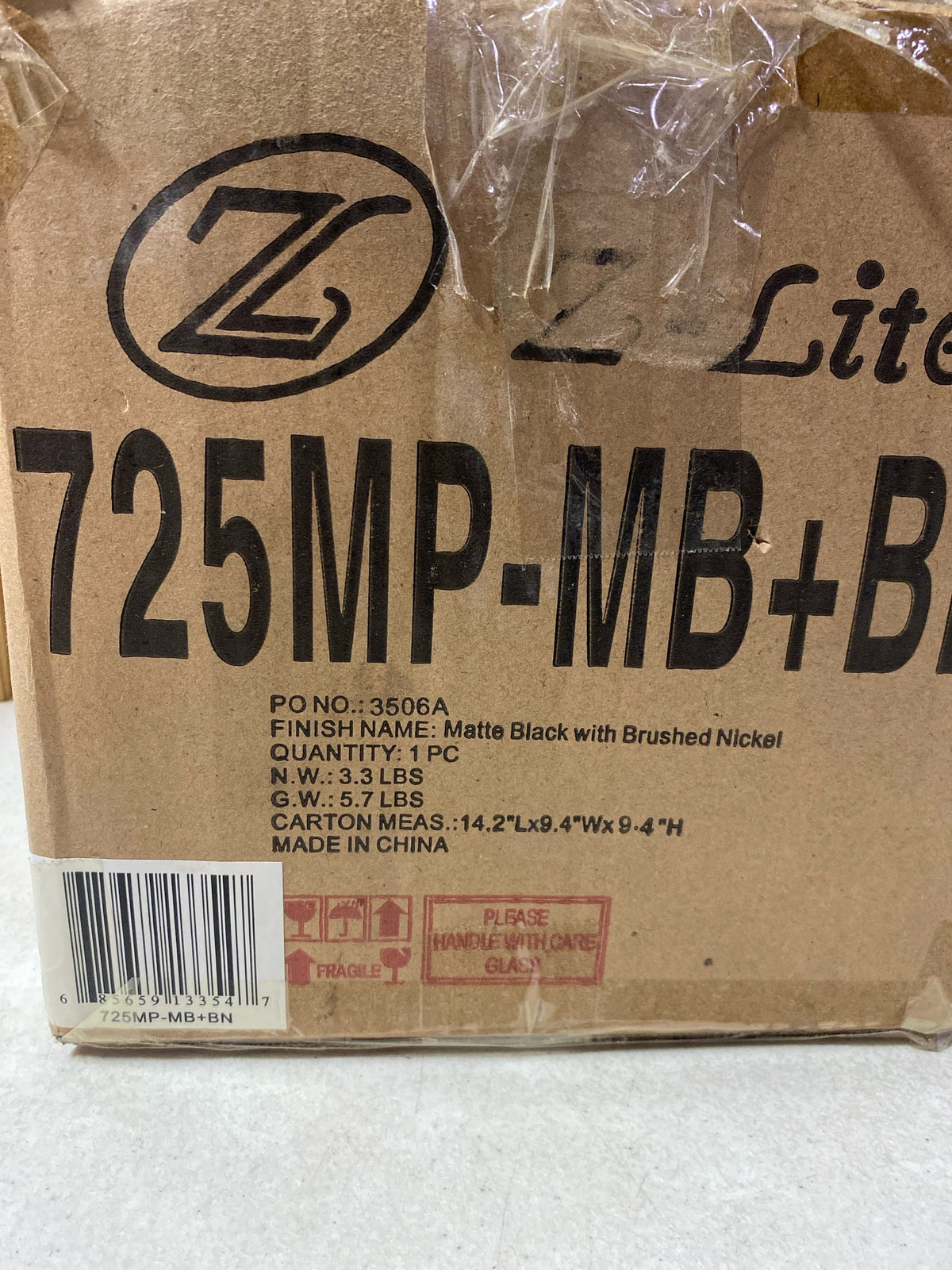 Z-Lite 725MP-MB+BN Melange 8" Wide Mini Pendant - Matte Black / Brushed Nickel