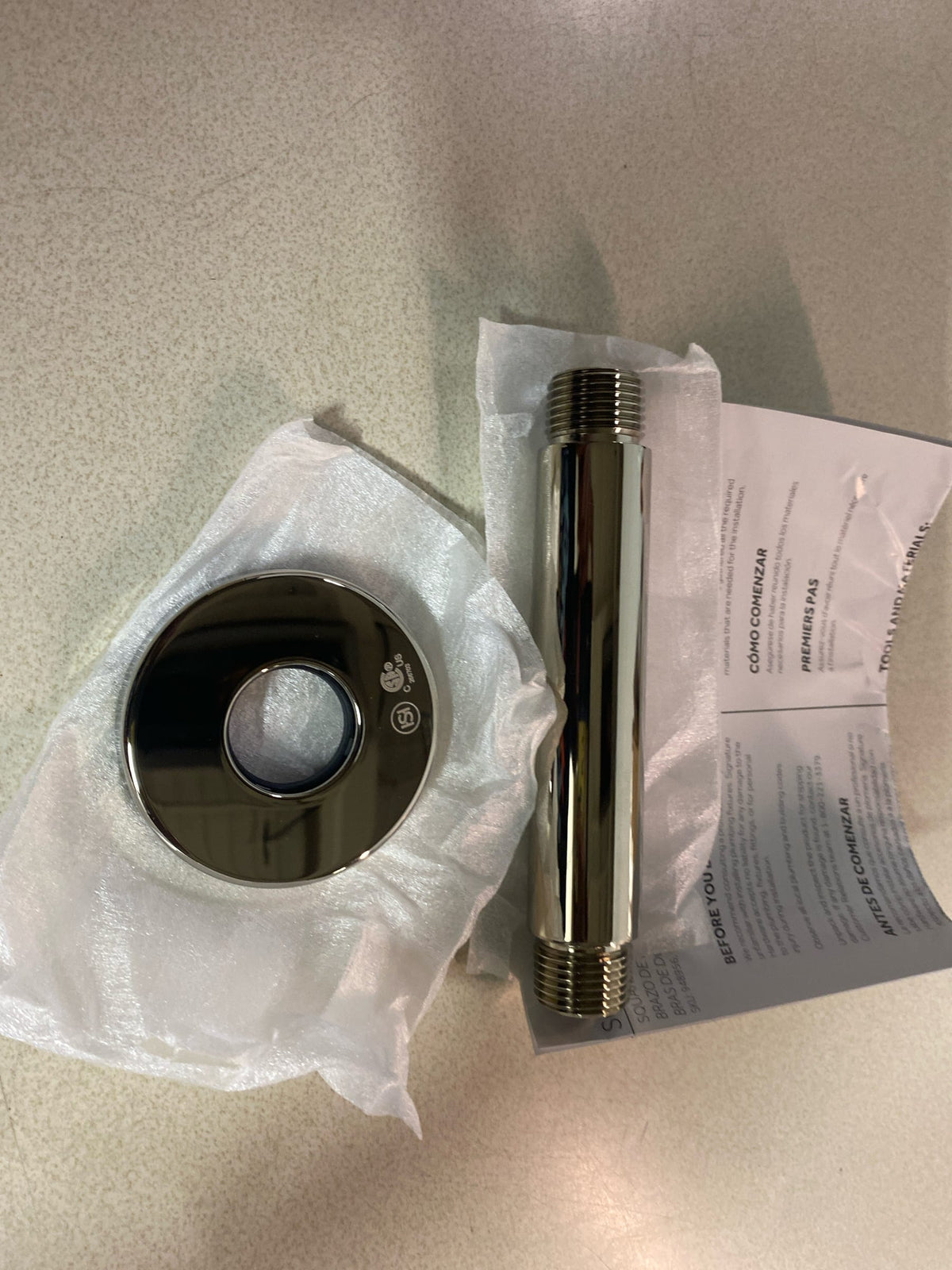 Signature Hardware SHRSC40PN FundamentALL 4" Ceiling-Mount Shower Arm and Flange - Polished Nickel