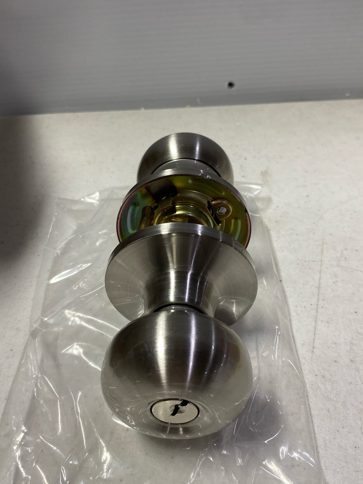 Miseno MLK2030SN Porter Flat Ball Single Cylinder Keyed Entry Door Knob Set with Deadbolt - Satin Nickel