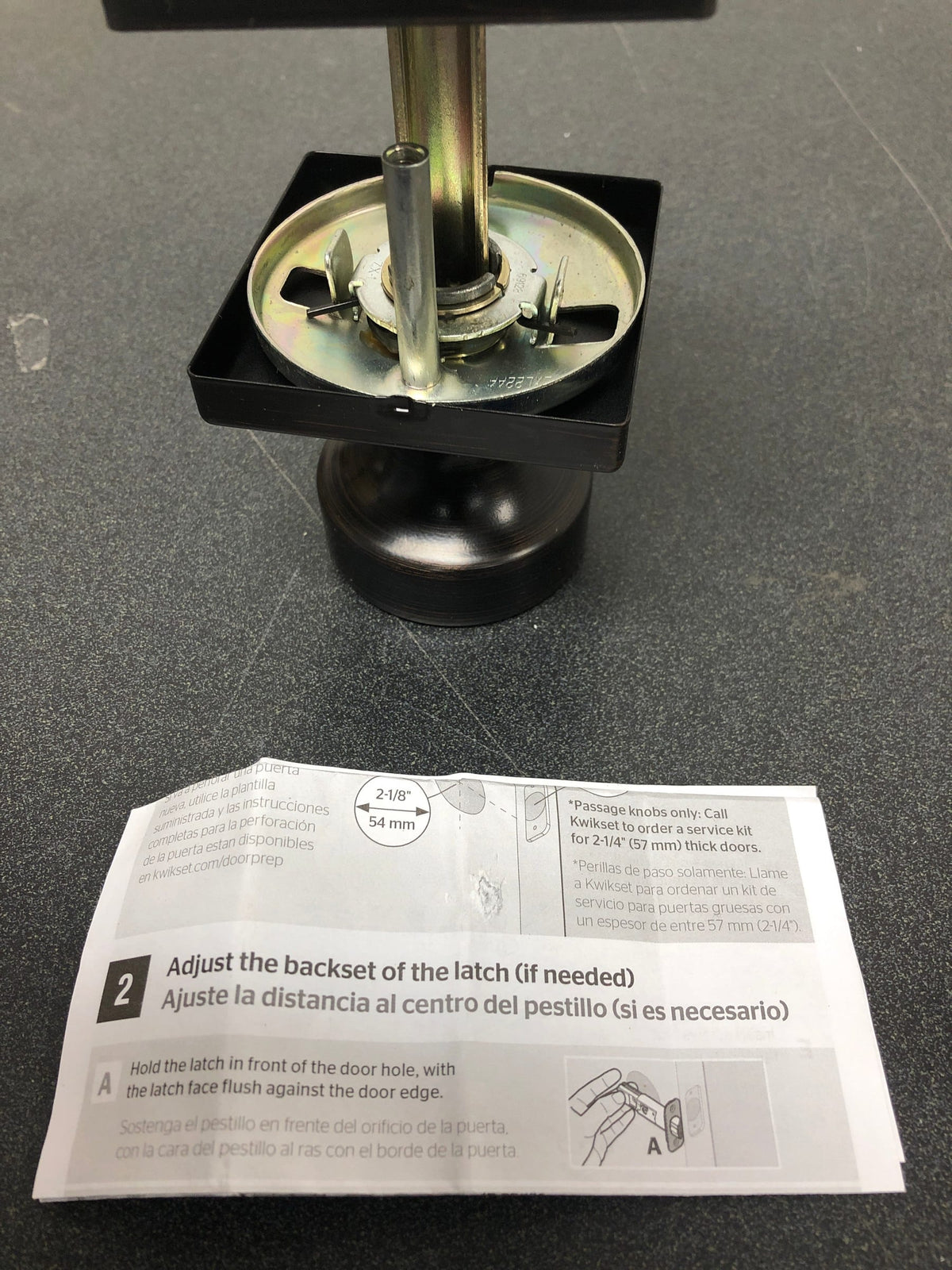 Kwikset Pismo Passage Door Knob Set with Square Rose
