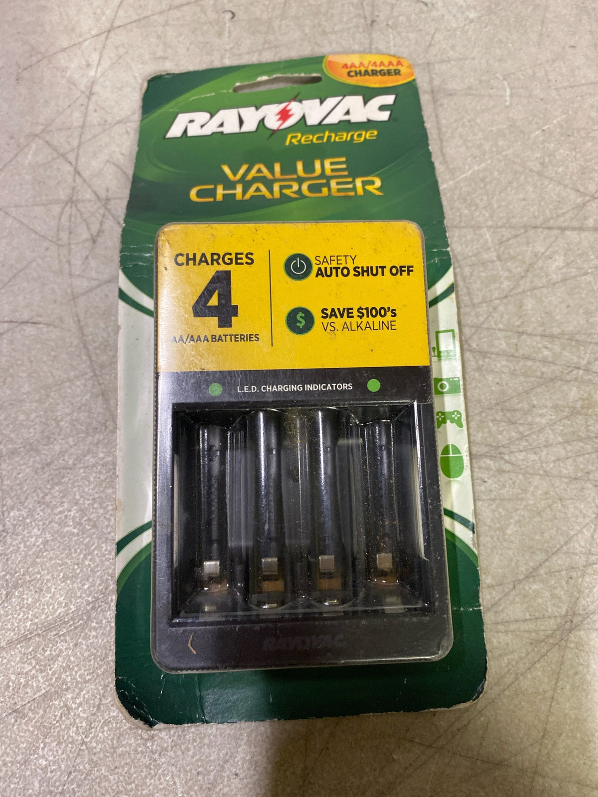 Rayovac AA & AAA Rechargeable Batteries with Charger, Battery Charger with 2 AA & 2 AAA Batteries