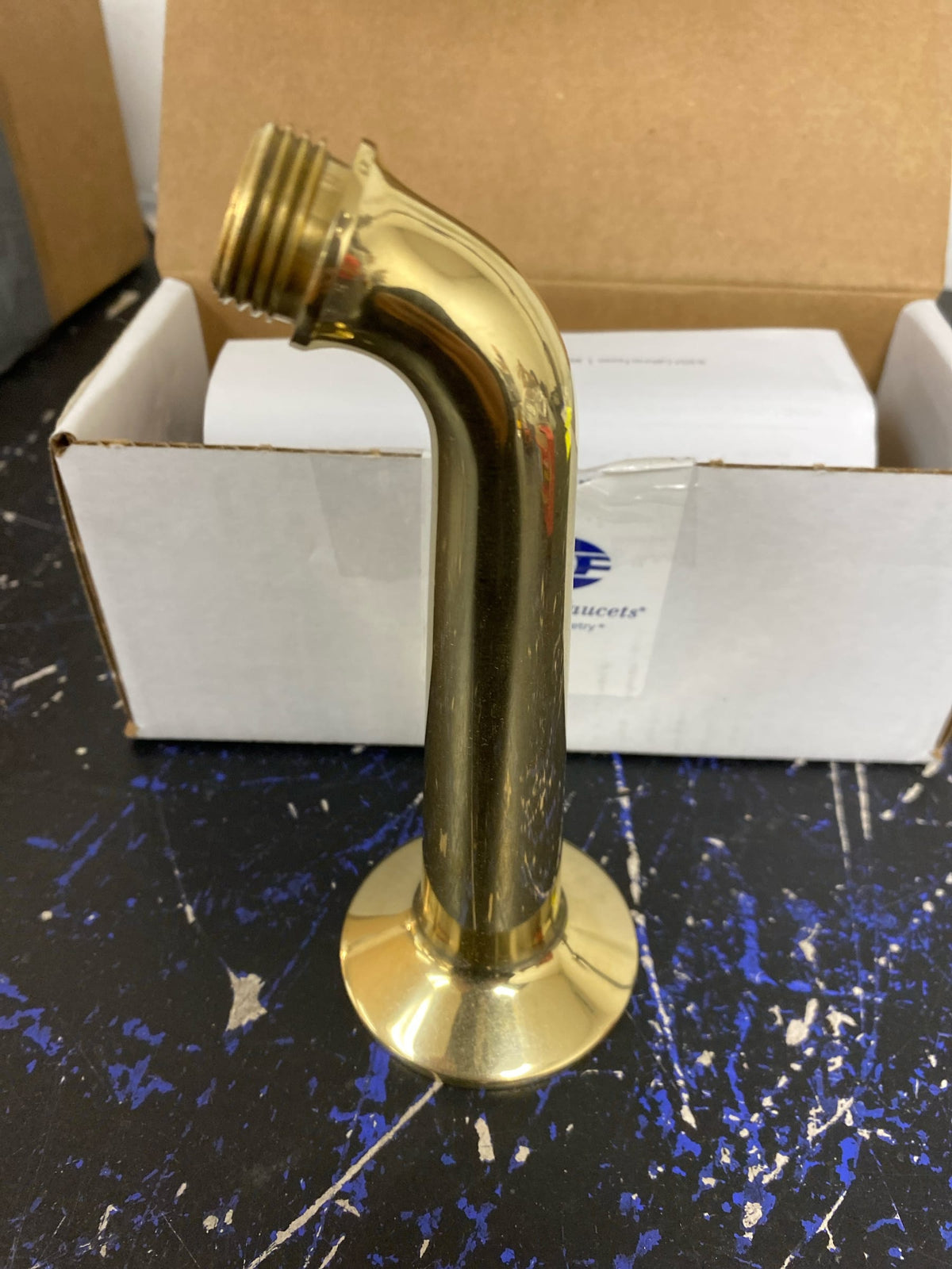 California Faucets SH-01.6-BBU 6" One Piece Shower Arm and Flange with 1/2" Threaded Connection - Burnished Brass