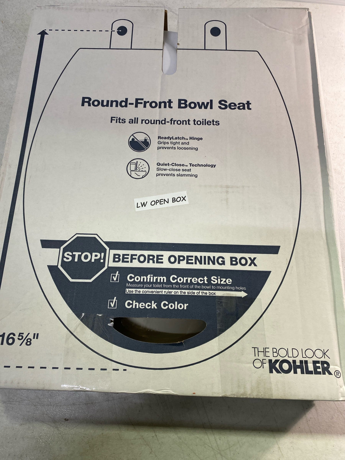 Kohler 26802-96 Impro Round Ready Latch Quiet-Close Toilet Seat in Biscuit