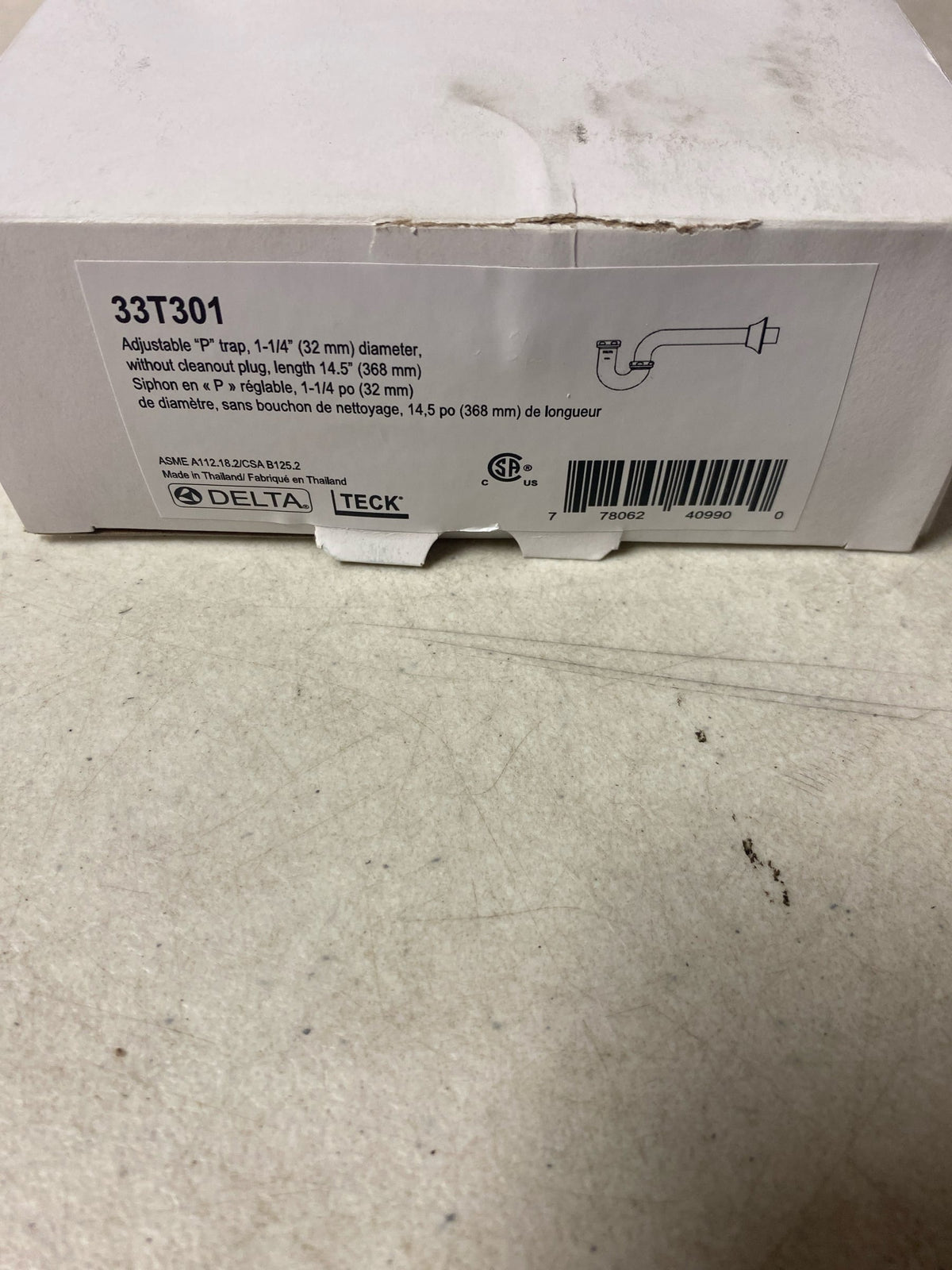 Delta 33T301 1-1/4" Brass P-Trap Less Clean Out Plug from the Commercial Series - Chrome