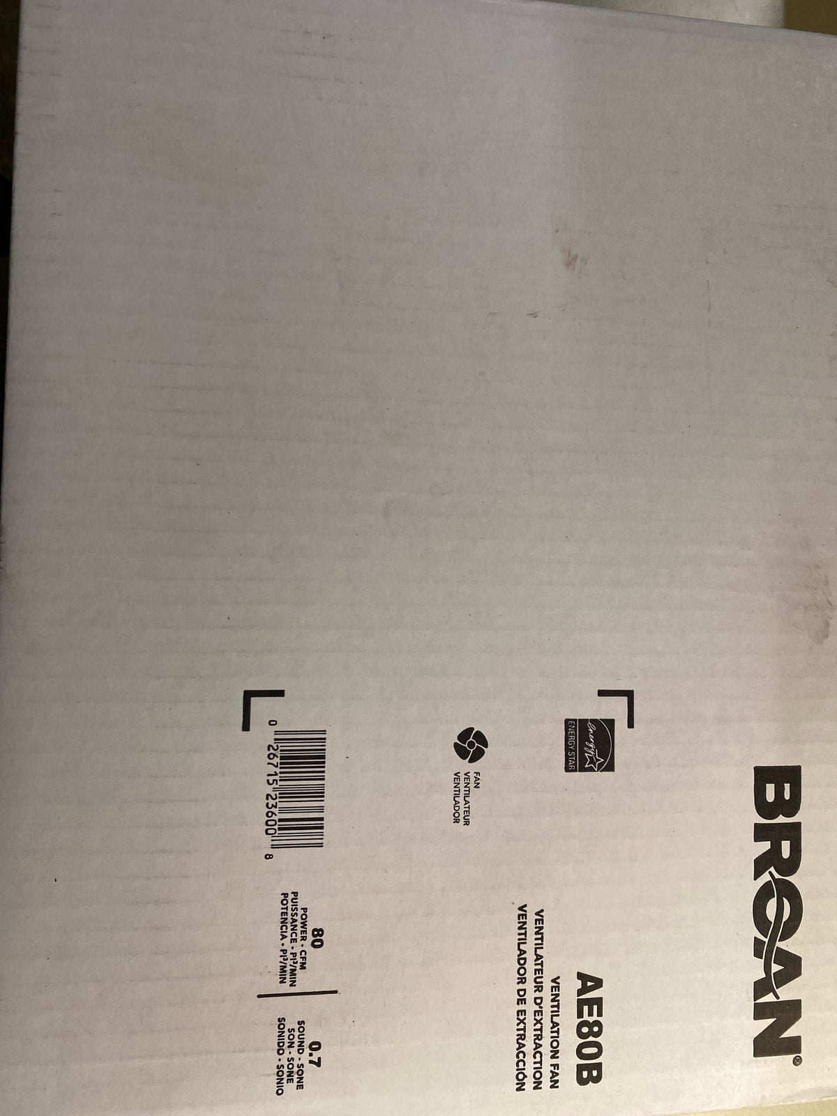 Broan-NuTone AE80BVentilation Fan with Roomside Installation, ENERGY STAR Certified, 80 CFM, 1.5 Sones, White