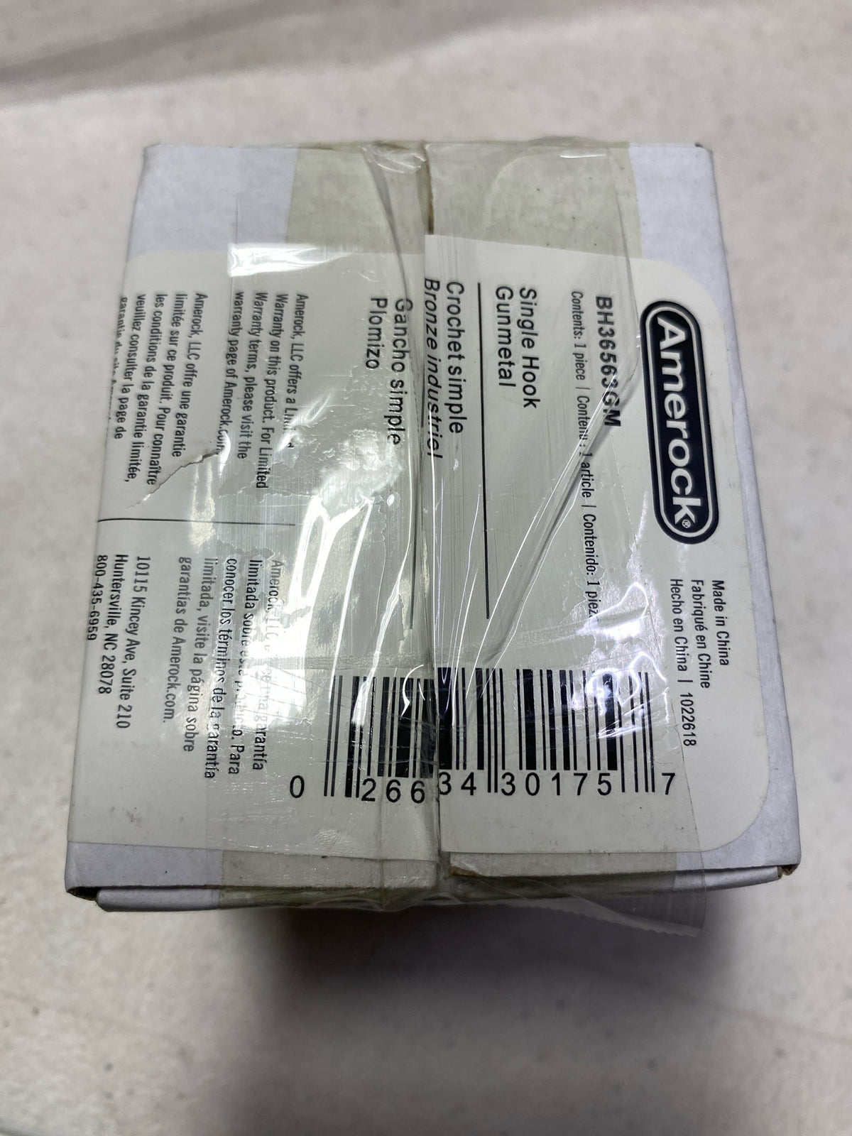 Amerock BH36563GM Bronx Single Robe Hook in Gunmetal