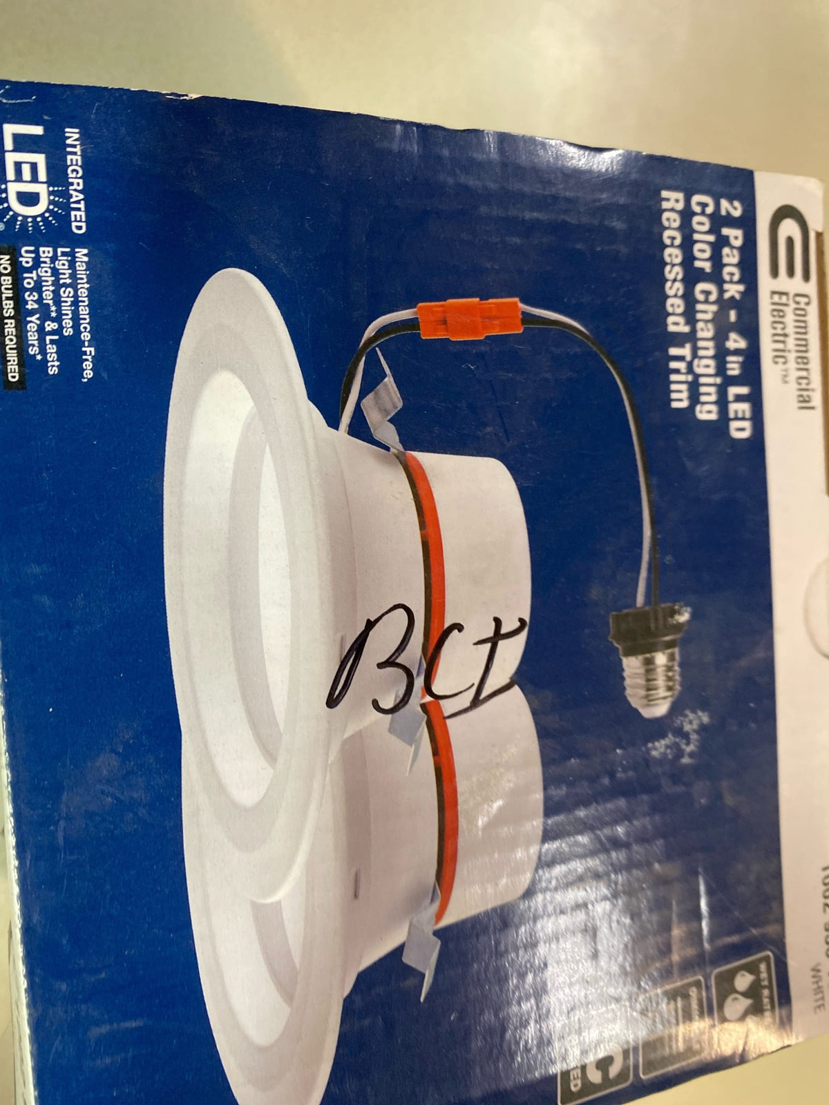 Commercial Electric 4 in. Matte White Integrated LED Recessed Trim (2-Pack)