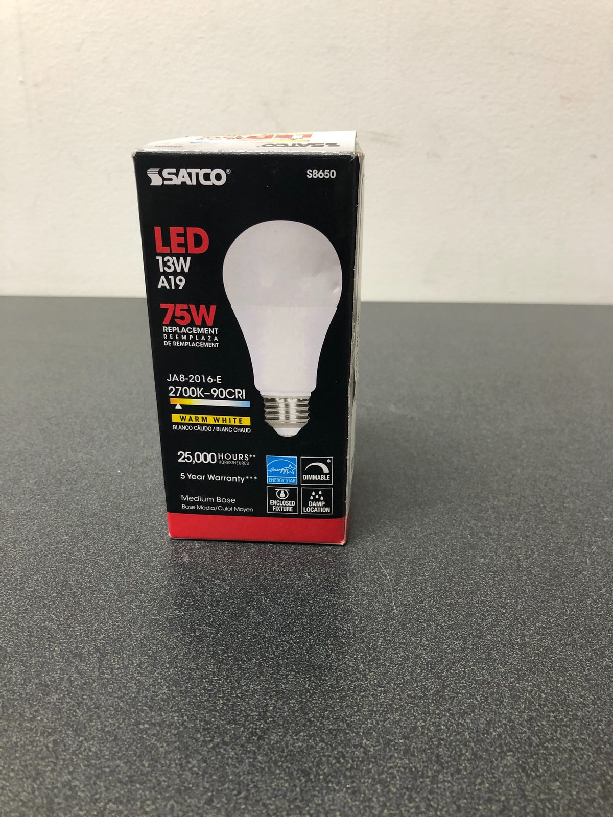 Satco lighting s8650 single 13 watt white dimmable a19 medium (e26) 2700k led bulb