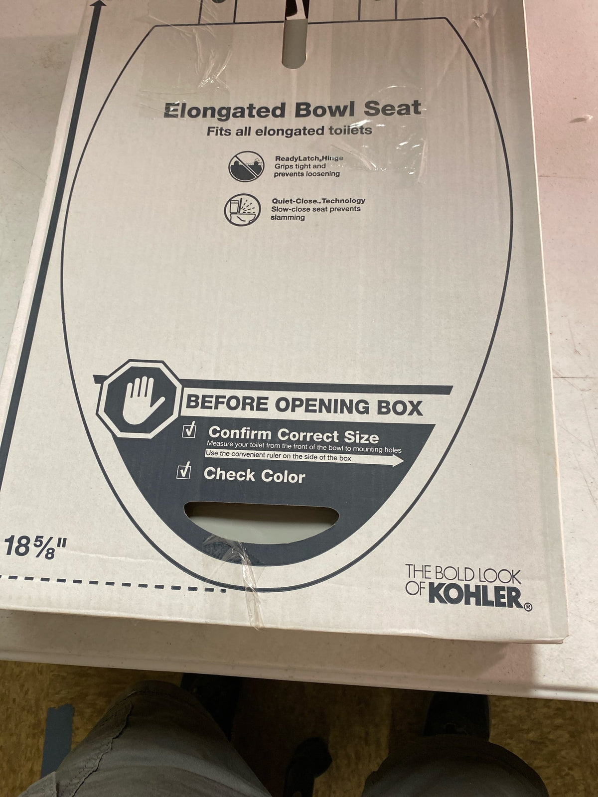 Kohler K-4636-RL-95 Cachet Elongated Closed-Front Toilet Seat with Soft Close and Quick Release - Ice Grey