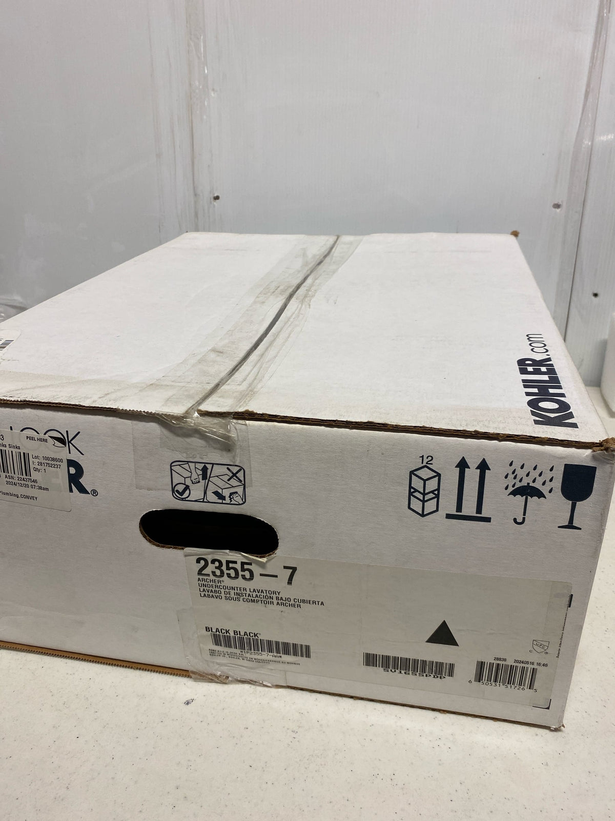 Kohler K-2355-7 Archer 20 in. Vitreous China Undermount Bathroom Sink in Black with Overflow Drain