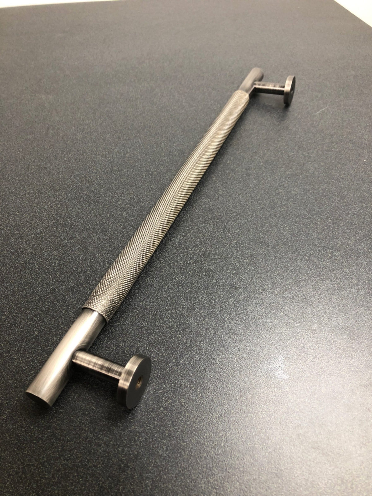 Signature Hardware 450352 12" Evinger Knurled Brass Appliance Pull - Antique Nickel