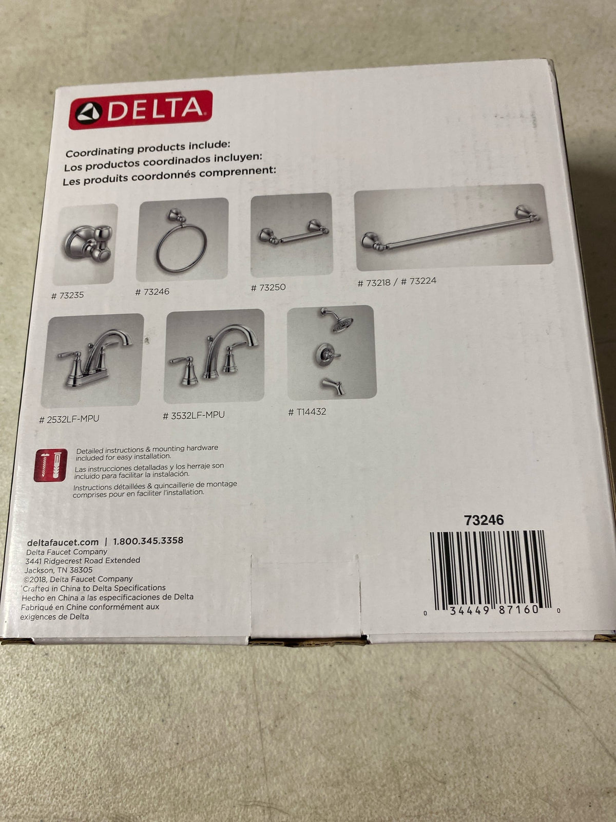 Delta 73246 Woodhurst 6-5/16" Wall Mounted Towel Ring - Chrome