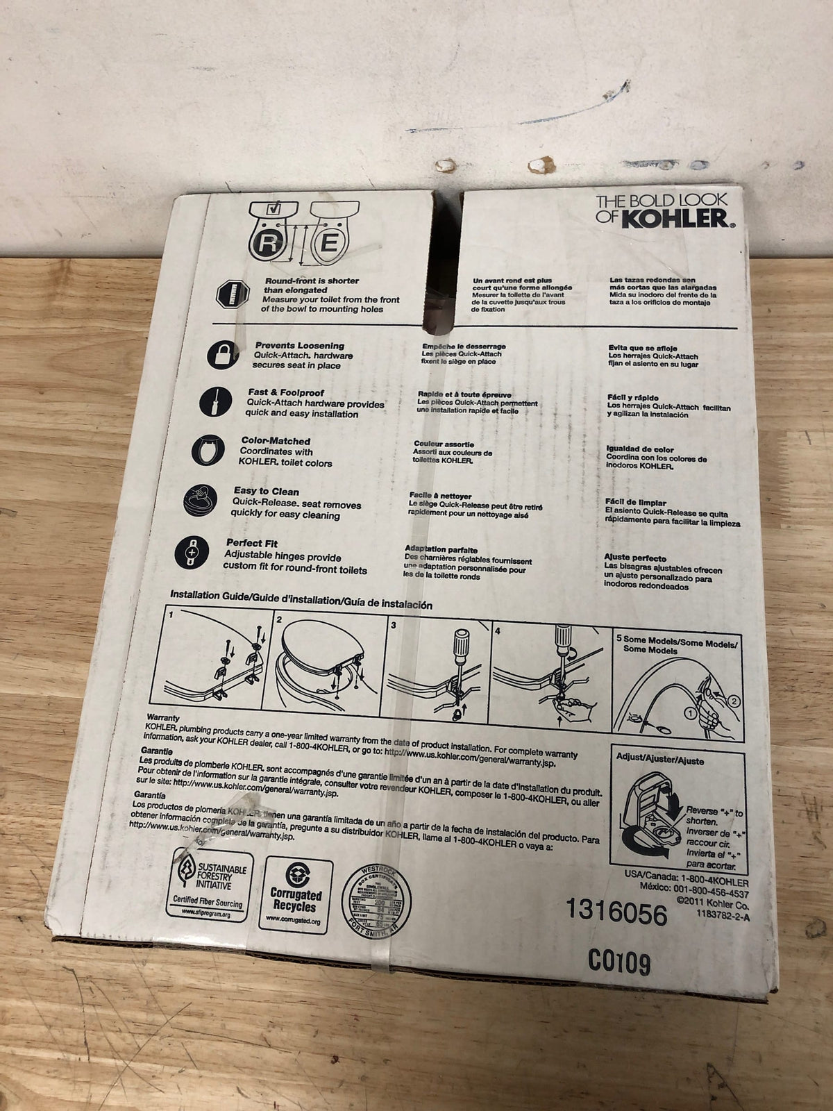 Kohler K-4662-45 Lustra Round Closed Toilet Seat with Quick Release Technology - Wild Rose