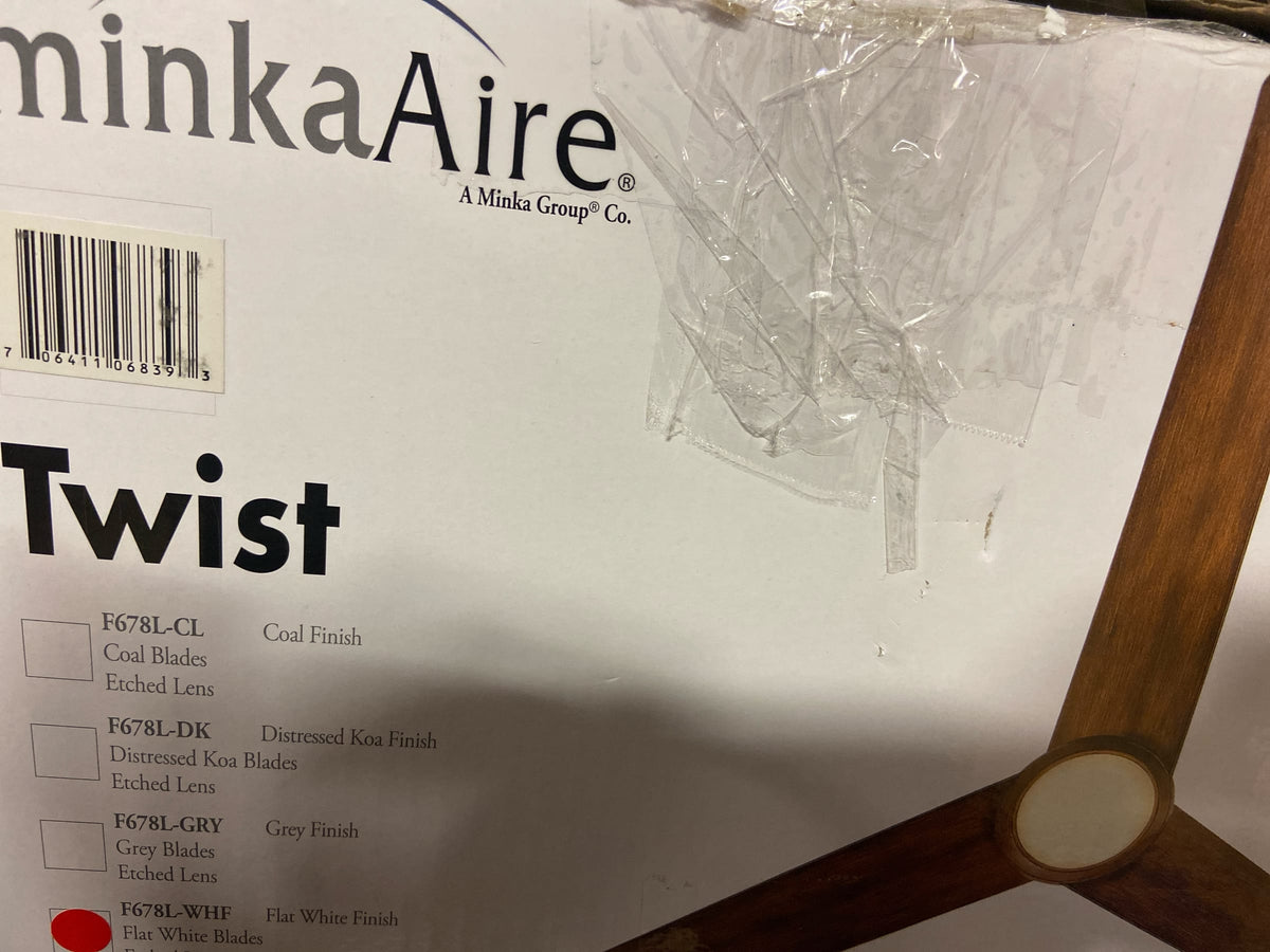 Minka-aire F678L-WHF Twist 52 in. Integrated LED Indoor Flat White Smart Ceiling Fan with Remote Control