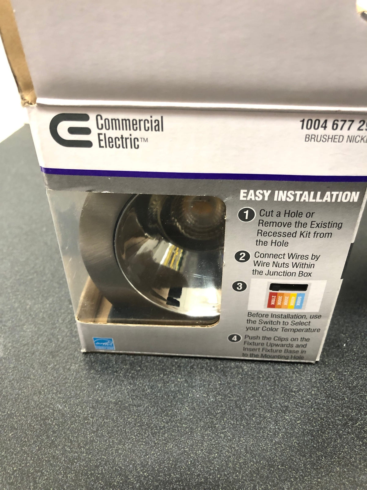 Commercial electric NK01aA11CR1259E 3 in New Construction or Remodel Brushed Nickel Canless Integrated LED Recessed Light Kit with Color Changing Technology