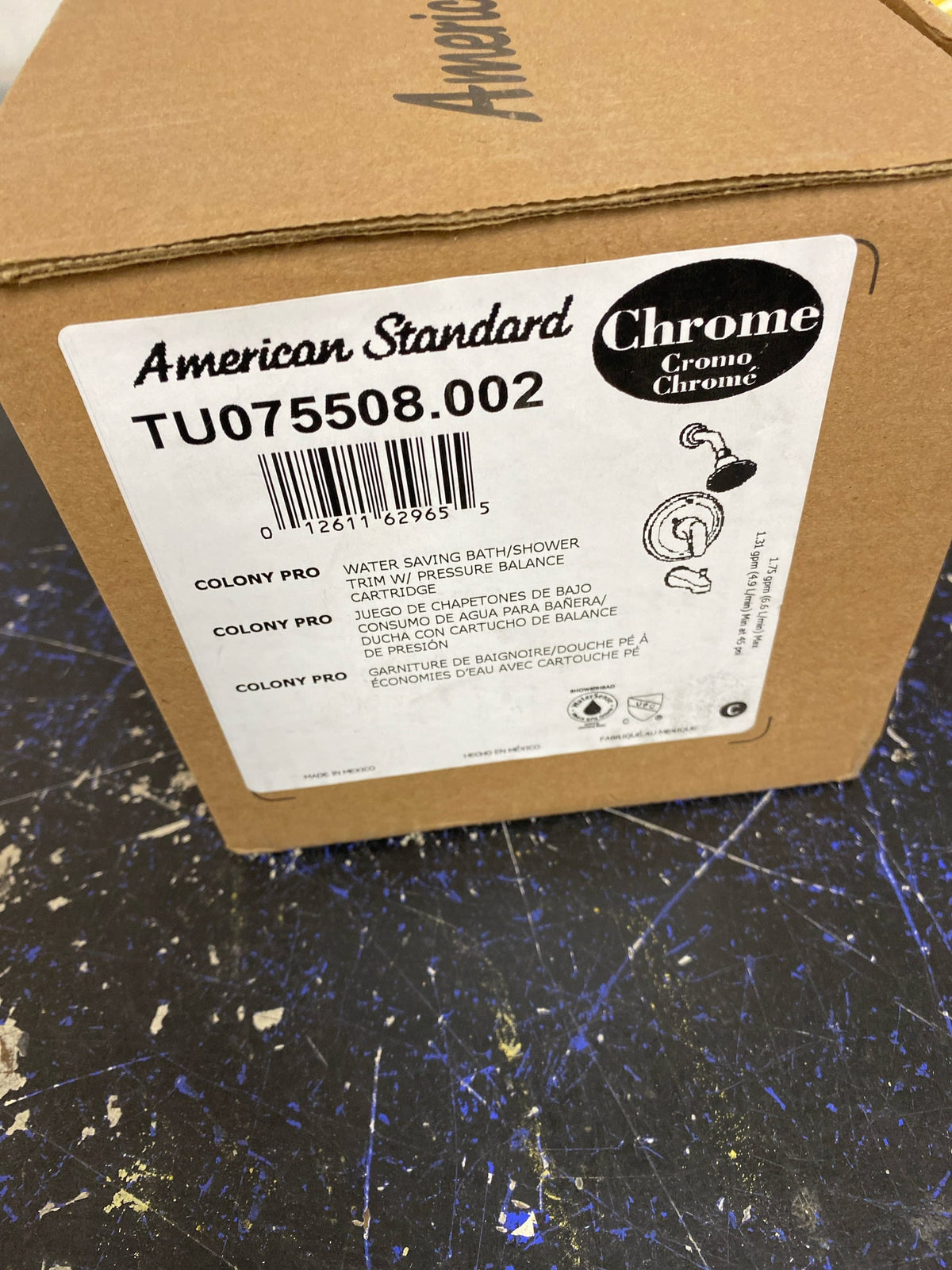 American Standard TU075508.002 Colony PRO Tub and Shower Trim Package with 1.75 GPM Single Function Shower Head - Polished Chrome
