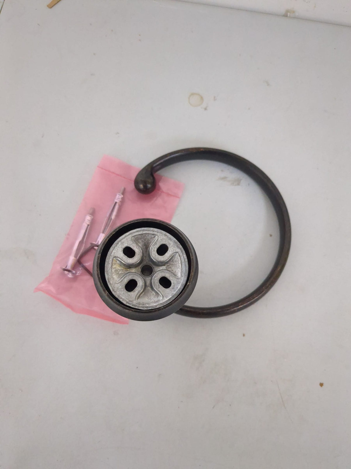 Moen YB5286ORB Wynford 6" Single Post Towel Ring - Oil Rubbed Bronze