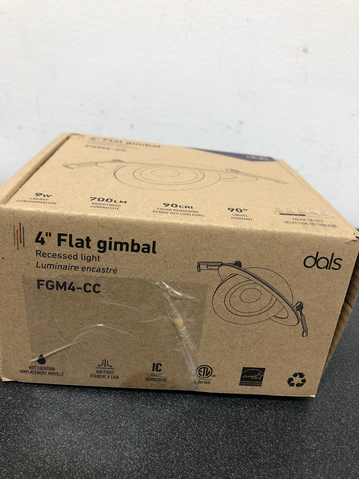 DALS Lighting FGM4-CC-SN Pivot LED Canless Recessed Fixture with 5" Adjustable Trims - Airtight - Satin Nickel