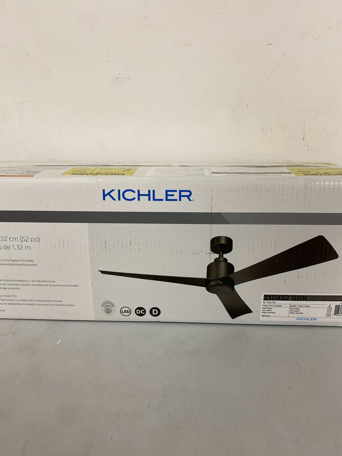 Kichler 310452SBK True 52" 3 Blade Indoor / Outdoor Ceiling Fan - Satin Black