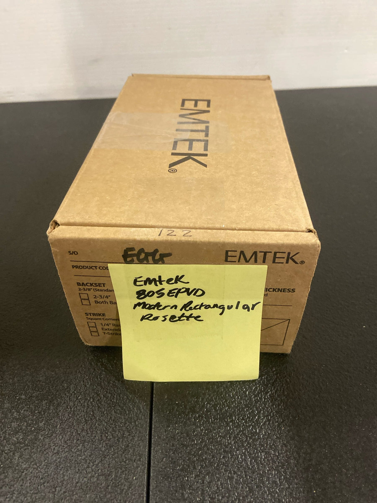 Emtek 805EPVD Egg Reversible Non-Turning Two-Sided Dummy Door Knob Set from the Brass Modern Collection - Polished Brass Modern Rectangular Rosette