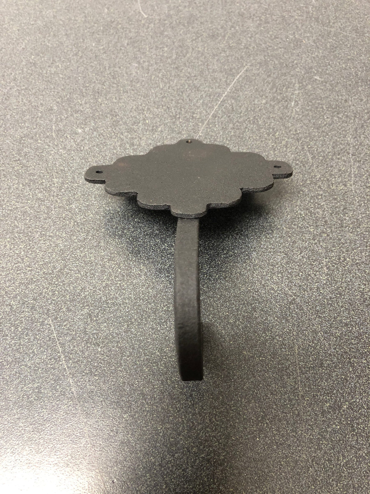 Signature Hardware 294027 Scalloped 3-3/4 Inch Wide Single Coat and Hat Hook - Black Powder Coat
