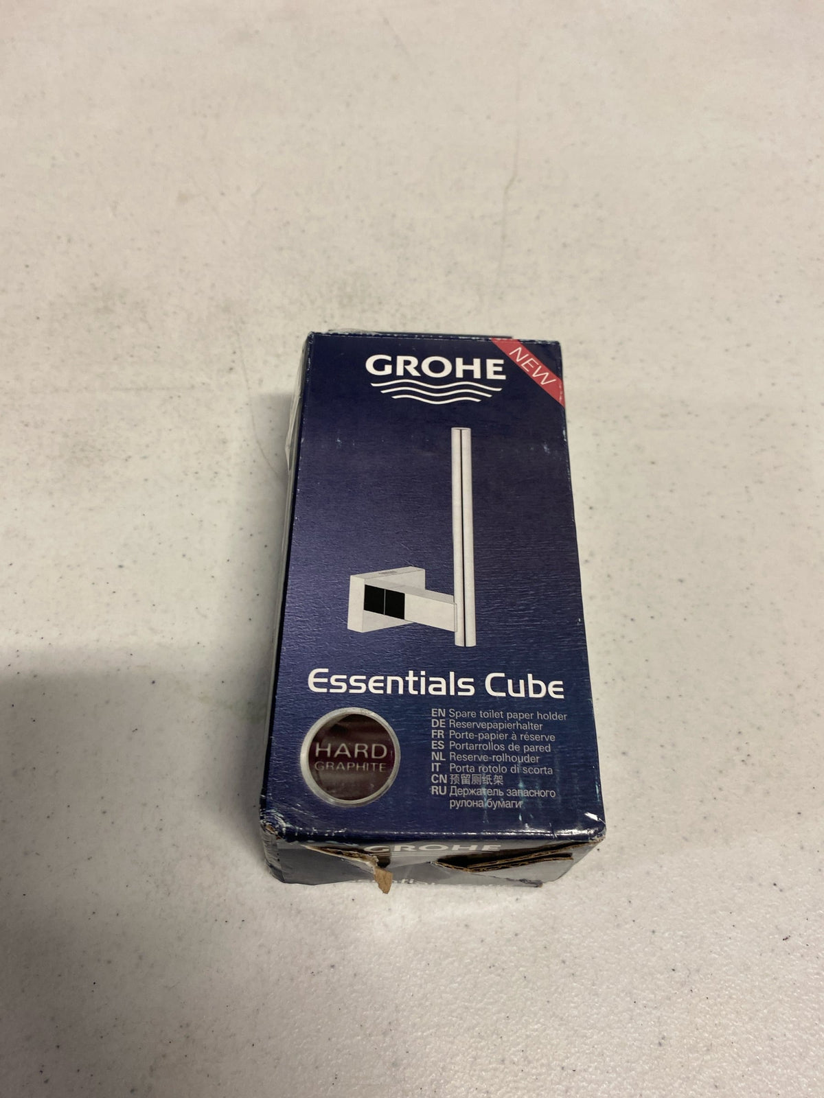 Grohe 40623A01 Essentials Cube Wall Mount Toilet Paper Holder in Hard Graphite