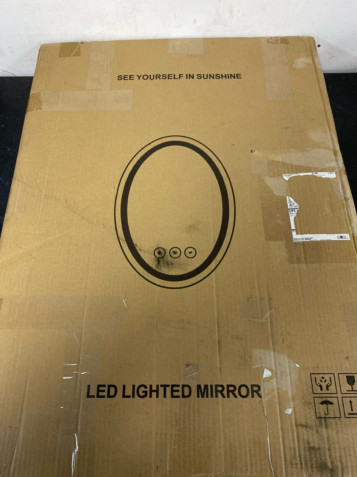 Bellevue BOMIR19588 Hayden 20" W x 28" H Contemporary Oval Aluminum Frameless Bathroom Wall Mirror with LED Lighting - N/A