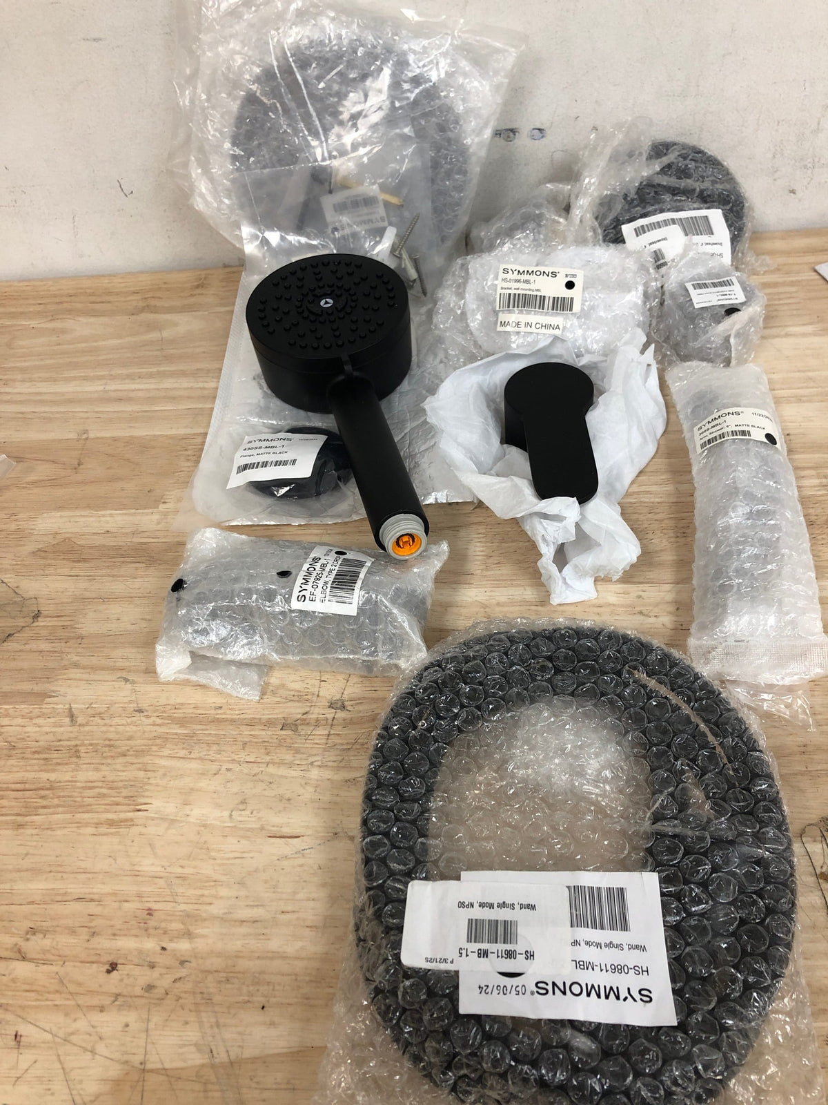 Symmons S6798MB15TRM Identity HydroMersion Pressure Balanced Shower System with Shower Head, Hand Shower, Shower Arm, Hose, and Valve Trim with Integrated Diverter - Matte Black