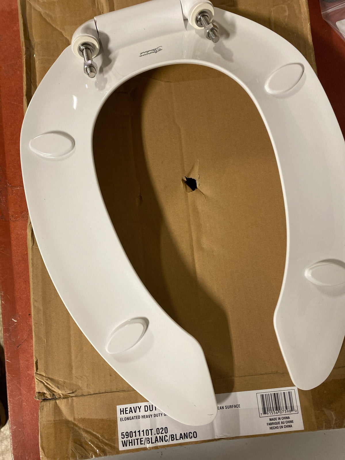 American Standard Commercial Open Front Elongated Toilet Seat W/Everclean,