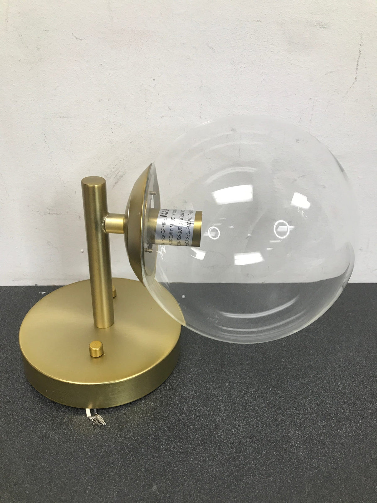 Minka Lavery 2791-695 Auresa 9" Tall Vantage Bathroom Sconce with Clear Glass Globe - Soft Brass