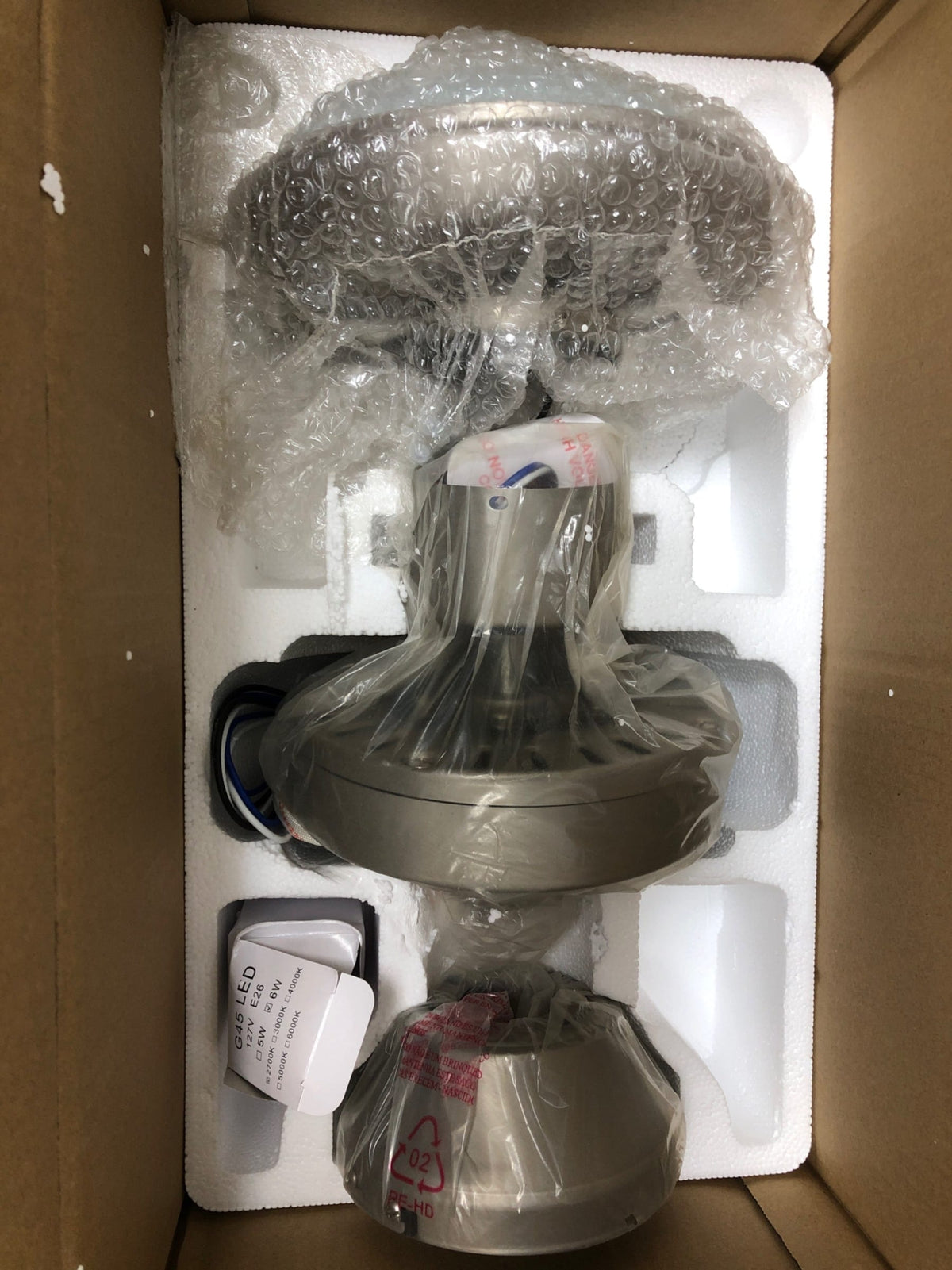 Merra CFN-3203-NI-BNHD-1 42 in. Brushed Nickel Ceiling Fan with Light and Remote Control